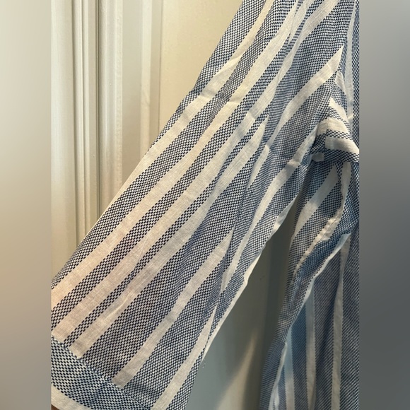 Renuar Blue and White Button Up Blouse - Size XXL - Picture 2 of 7